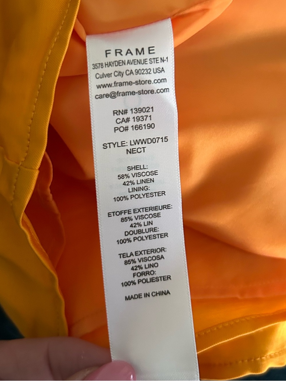 FRAME Micro Flare Mini Dress in Nectarine Sz S - Picture 10 of 10
